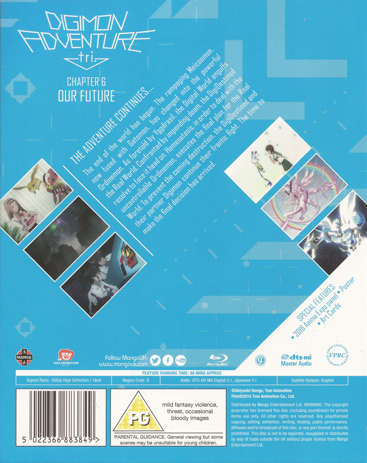 Digimon Adventure Tri 6-Film Collection Blu-Ray Set with Slipcover